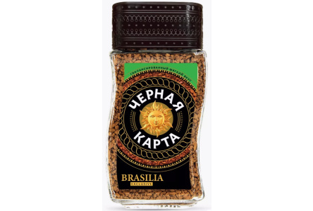 Кофе растворимый ЧЕРНАЯ КАРТА 95гр Exclusive Brasilia ст/б 1/12шт