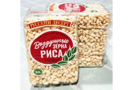 Воздушные зерна риса РУССКИЙ ДЕСЕРТ 23гр в  сиропе декорированные 1/26шт