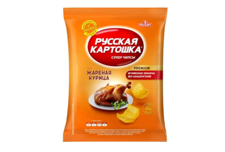 Чипсы РУССКАЯ КАРТОШКА 140гр Жареная курица 1/9шт