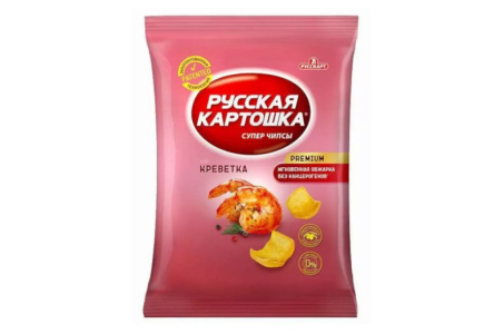 Чипсы РУССКАЯ КАРТОШКА 140гр Креветка 1/9шт