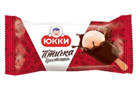 Мороженое ЮККИ 450гр Пломбир Птичка Брестская 1/9шт Беларусь