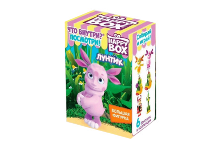 Игрушка с конфетой HAPPY BOX 18гр Лунтик 1/10шт