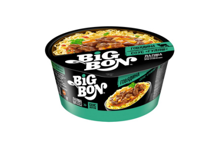 Лапша BIGBON 85гр Говядина соус Гуляш 1/24 чашка
