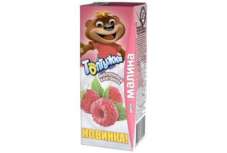 Коктейль молочный ТОПТЫЖКА 200гр 3.2% Малина 1/15шт Продукт без заменителя молочного жира