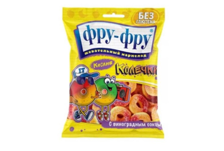 Мармелад ФРУ-ФРУ 80гр Дункан Тара Кислые колечки 1/12шт