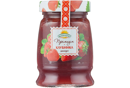 Десерт ЭКОПРОДУКТ 330гр Клубника премиум  с/б 1/6шт