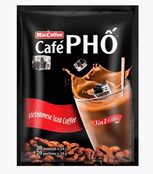 Кофе растворимый MACCOFFEE 3в1 24гр*10пак Cafe Pho Вьетнамский м/уп 1/12/24шт
