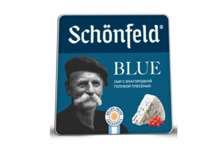 Сыр Schonfeld BLUE 100гр 54% с голубой плесенью 1/8шт