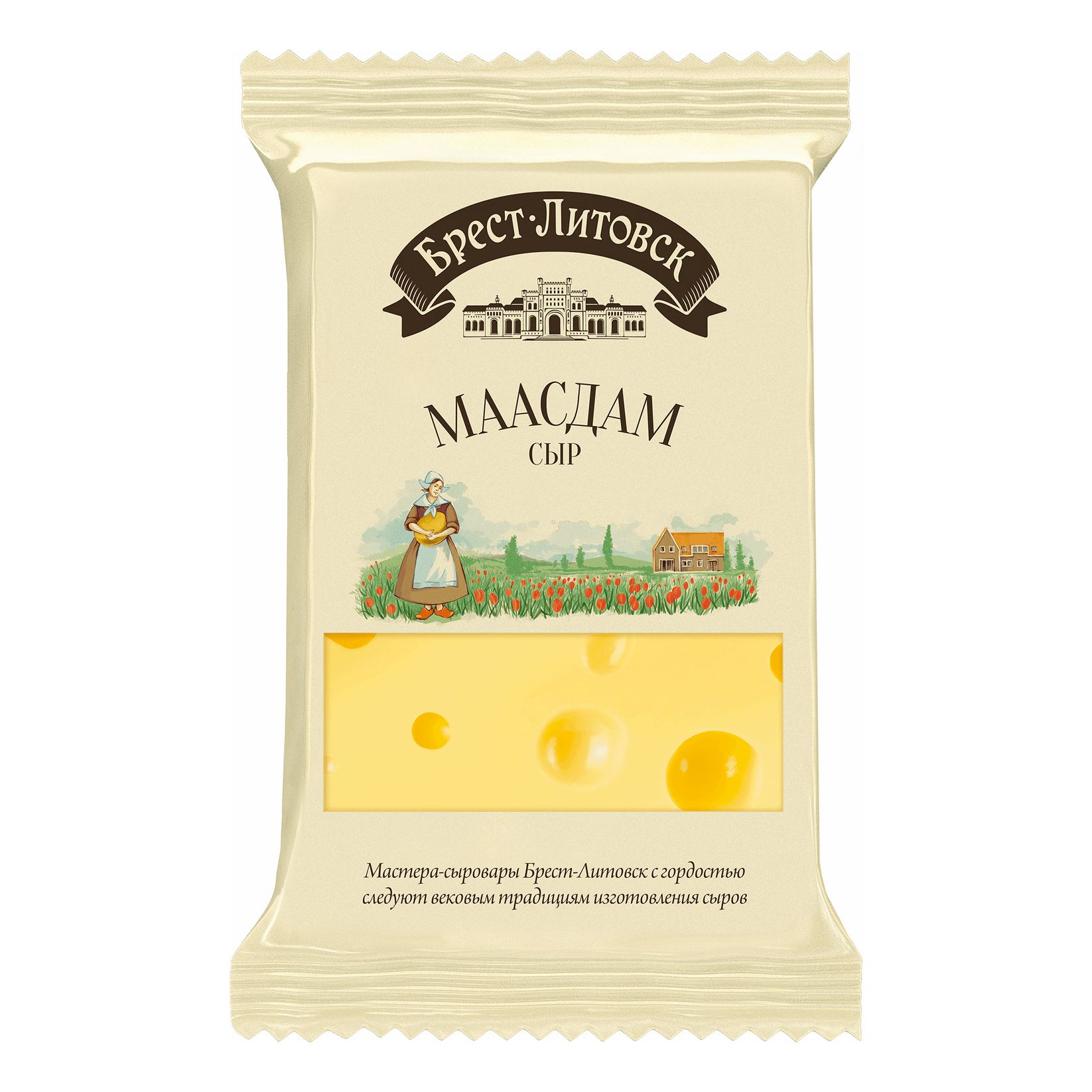 Сыр БРЕСТ-ЛИТОВСК 200гр 45% Маасдам 1/10шт Беларусь