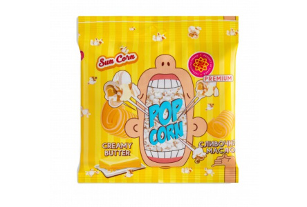 Попкорн SUN CORN 100гр Зерно для СВЧ Сливочное масло 1/25шт