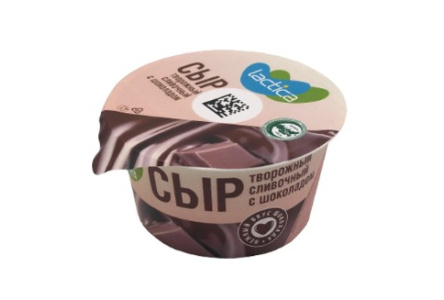 Сыр творожный LACTICA 140гр 40% Сливочный с шоколадом пэт-стакан 1/6шт Продукт без заменителя молочн