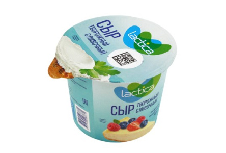 Сыр творожный LACTICA 240гр 60% Сливочный пэт-стакан 1/6шт Продукт без заменителя молочного жира
