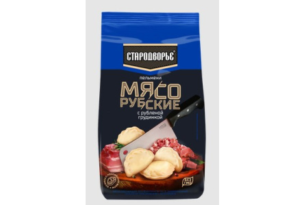 Пельмени СТАРОДВОРЬЕ 700гр Мясорубские с рубленым окороком 1/8шт