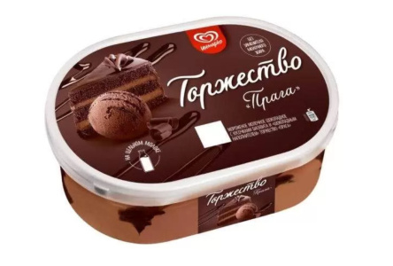 Мороженое ТОРЖЕСТВО 420гр Прага с кусочками бисквита 1/6шт