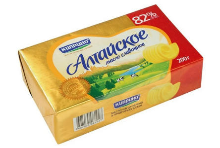 Масло сливочное КИПРИНО 200гр Алтайское 82% 1/50шт БЗМЖ