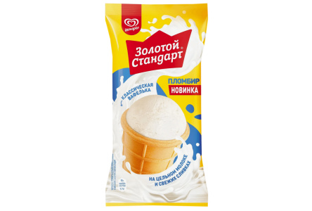 Мороженое ЗОЛОТОЙ СТАНДАРТ 95гр Классический стаканчик без глазури 1/24шт Инмарко БЗМЖ