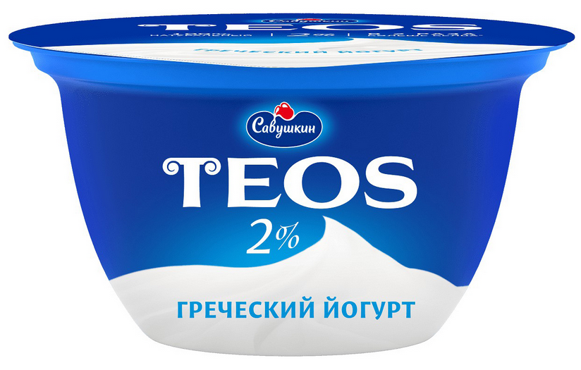Йогурт TEOS Греческий 140гр 2% Натуральный 1/6шт