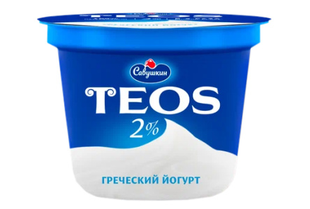 Йогурт TEOS 250гр 2% Натуральный 1/6шт