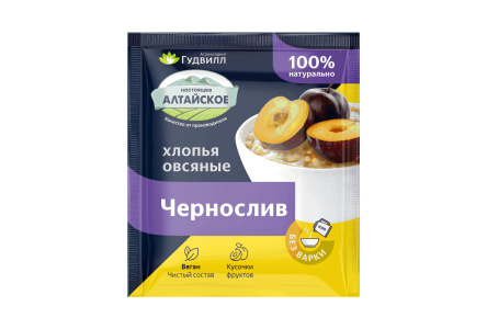 Каша овсяная ГУДВИЛЛ 40гр Чернослив 1/17шт