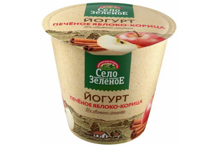 Йогурт СЕЛО ЗЕЛЕНОЕ 120гр 3,5% Яблоко печеное/корица пл/ст 1/8шт