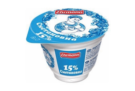 Продукт сметанный СМЕТАНОВНА 185гр 15% 1/12шт