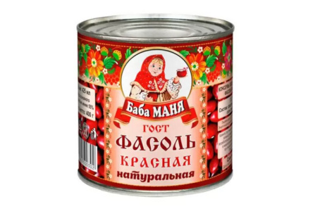 Фасоль БАБА МАНЯ 420гр Красная ж/б 1/12шт