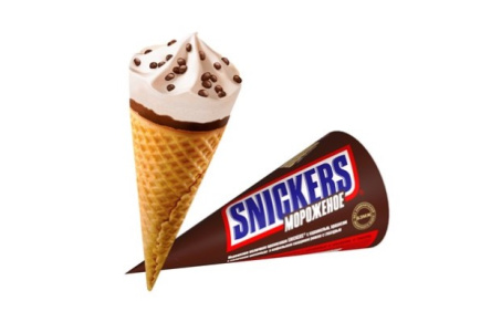 Мороженое SNICKERS 69гр Рожок карамель/арахис 1/24шт БЗМЖ