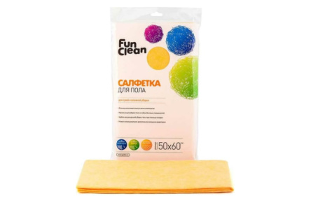 Салфетка д/пола FUN CLEAN 50*60 вискоза 1/6шт