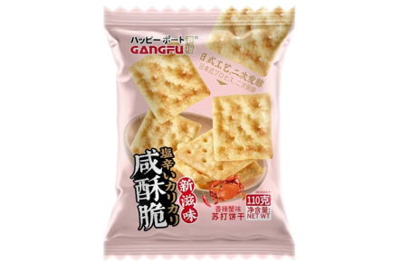 Крекер соленый GANGFU 110гр Острый краб 1/24шт