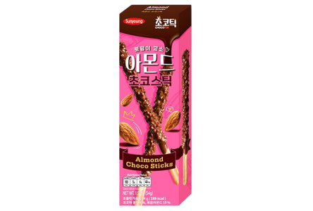 Шоколадные палочки SUNYOUNG FOOD 54гр с миндалем 1/32шт