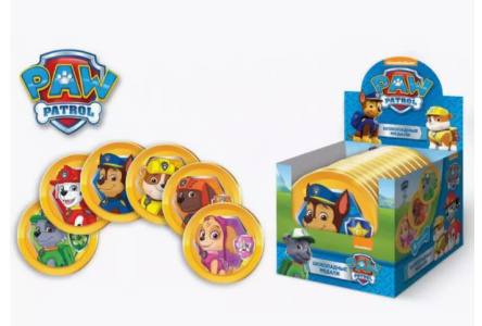Шоколад PAW PATROL 21гр фигурный Медаль 1/24шт Сладкая сказка