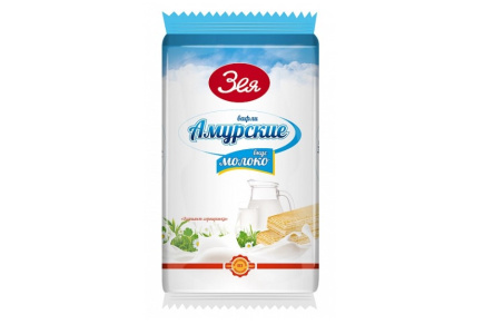 Вафли АМУРСКИЕ 300гр Вкус молока 1/16шт Зея БКФ