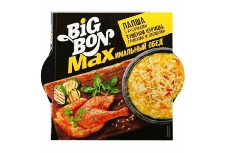 Лапша BIGBON 110гр Тушеная курица/Грибы/Овощи чашка 1/16шт