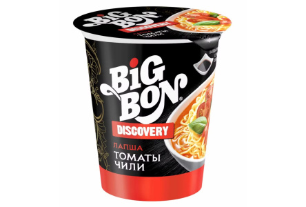 Лапша BIGBON 70гр Discovery томаты и чили пл/ст 1/24шт