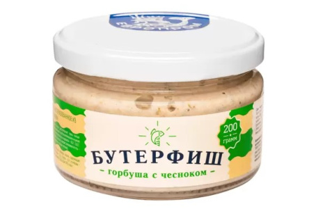 Паста из морепродуктов БУТЕРФИШ 200гр Горбуша/чеснок ст/б 1/6шт