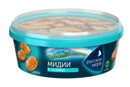 Мясо мидии РУССКОЕ МОРЕ 300гр в заливке 1/6шт