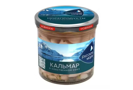 Мясо кальмара РУССКОЕ МОРЕ 300гр Соломка в заливке 1/6шт