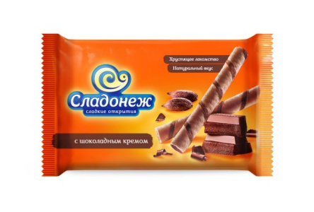 Вафельные трубочки СЛАДОНЕЖ 175гр Шоколадный крем 1/16шт