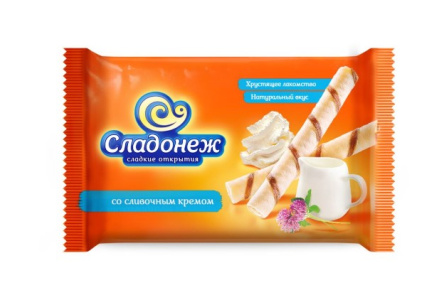 Вафельные трубочки СЛАДОНЕЖ 175гр Сливочный крем 1/16шт