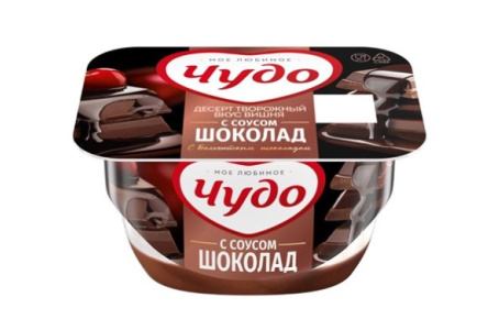 Десерт творожный ЧУДО 100гр 4,4% Вишня/шоколад 1/8шт Продукт без заменителя молочного жира