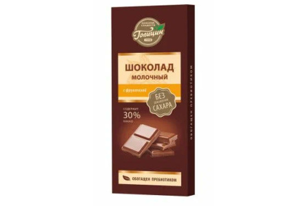Диет Шоколад ГОЛИЦИН 60гр Молочный на фруктозе 1/10шт
