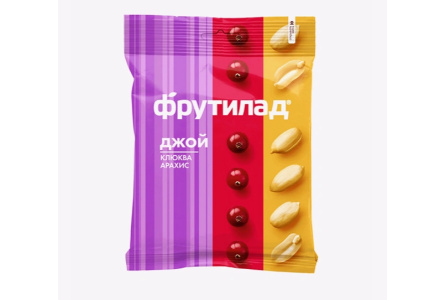 Смесь фруктовая ДЖОЙ 50гр Цукаты клюквы/арахис 1/24шт