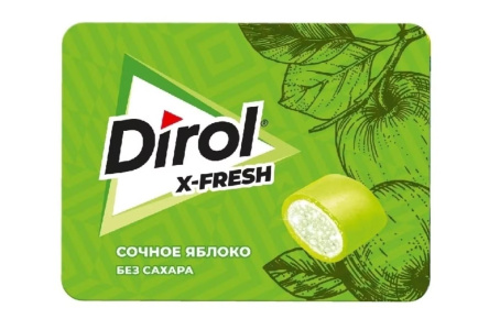 Жевательная резинка DIROL X-FRESH 16гр Яблоко 1/12шт