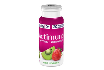 Продукт кисломолочный ACTIMUNO 95гр 1,5% Киви/Клубника 1/6/24шт Продукт без заменителя молочного жир