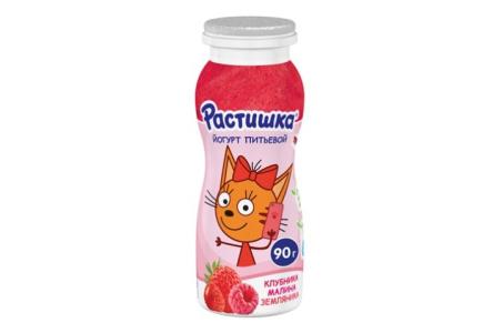 Йогурт питьевой РАСТИШКА 90гр 1,6% Клубника/Малина/Земляника 1/6/24шт Продукт без заменителя молочно