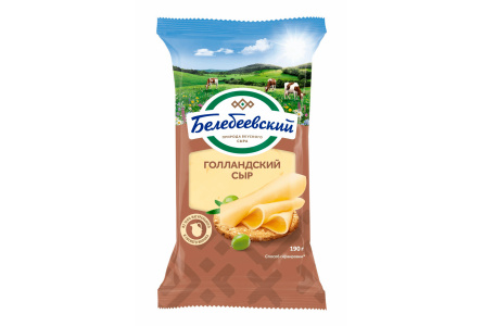 Сыр БЕЛЕБЕЕВСКИЙ 190гр 45% Голландский 1/8шт