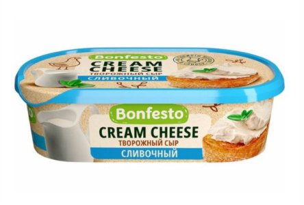 Сыр твороженый мягкий Bonfesto CREAM CHEESE 140гр 65% Сливочный 1/6шт