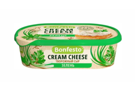 Сыр твороженый мягкий Bonfesto CREAM CHEESE 140гр 65% Зелень 1/6шт