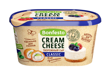 Сыр твороженый мягкий Bonfesto CREAM CHEESE 400гр 70% Ciassic 1/6шт
