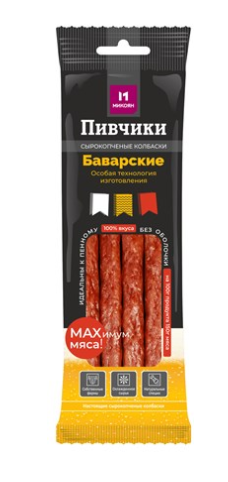 Колбаса сырокопченая ПИВЧИКИ 80гр Баварские 1/24шт Микоян